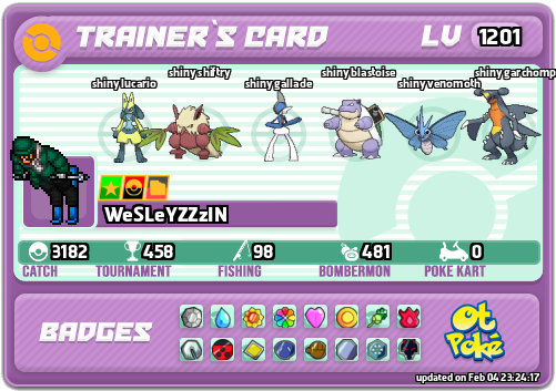 WeSLeYZZzIN Card otPokemon.com