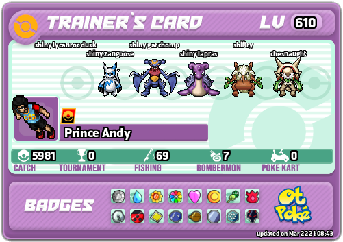 Prince Andy Card otPokemon.com