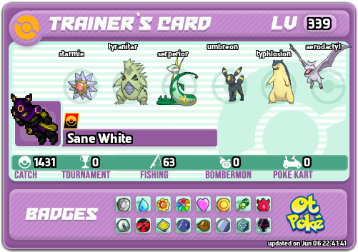 Sane White Card otPokemon.com