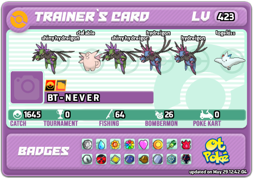 BT - N E V E R Card otPokemon.com