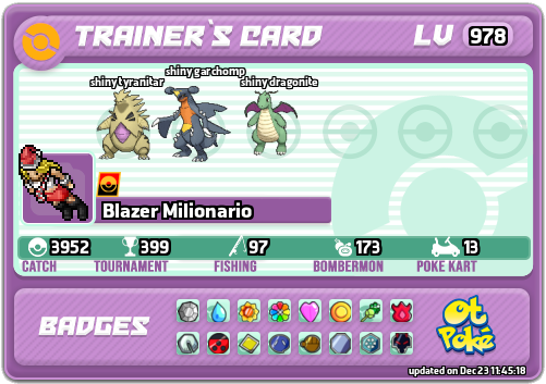 Blazer Milionario Card otPokemon.com