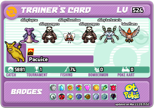 Pacuice Card otPokemon.com