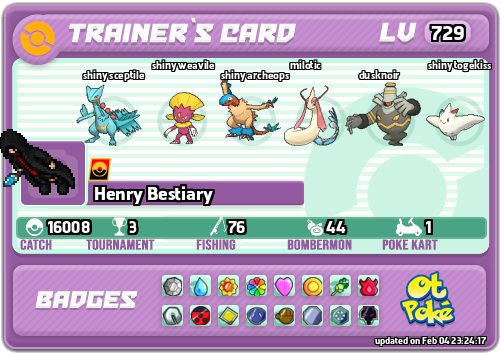 Henry Bestiary Card otPokemon.com