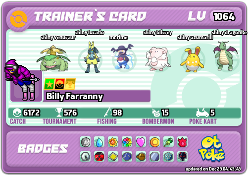 Billy Farranny Card otPokemon.com