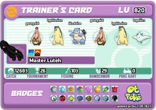 Master Luteh Card otPokemon.com