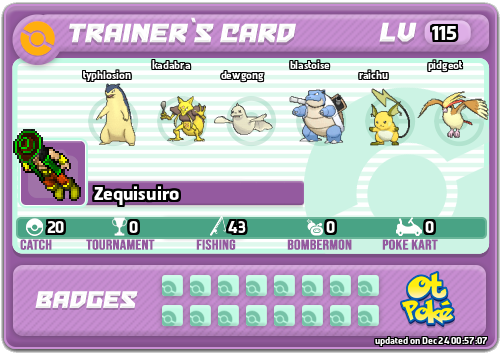 Zequisuiro Card otPokemon.com