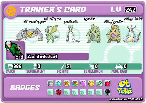 Zacklinkstart Card otPokemon.com