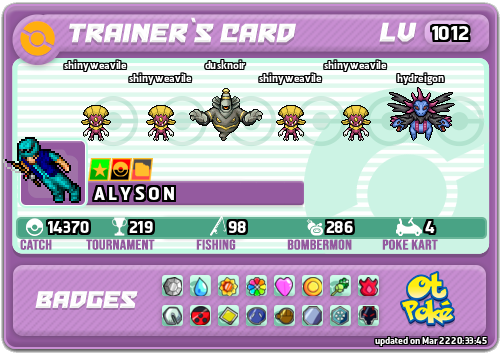 A L Y S O N Card otPokemon.com