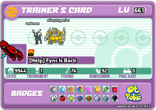 [Help] Fync Is Back Card otPokemon.com