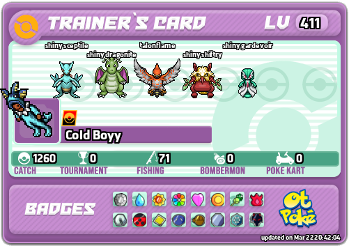 Cold Boyy Card otPokemon.com