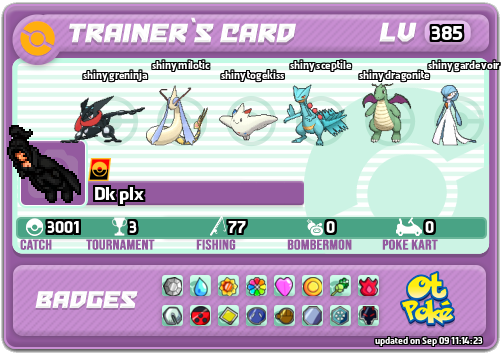 Dk plx Card otPokemon.com