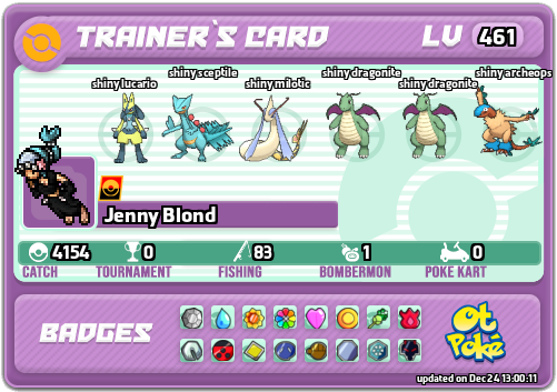 Jenny Blond Card otPokemon.com