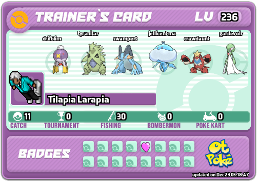 Tilapia Larapia Card otPokemon.com