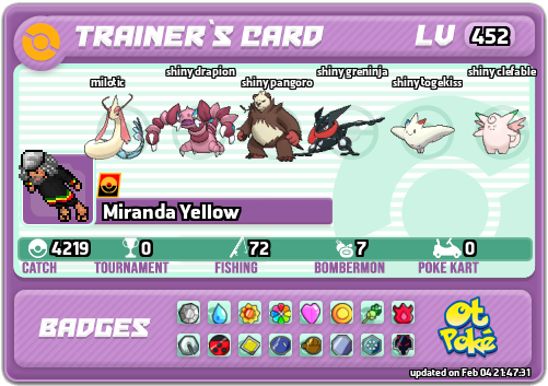 Miranda Yellow Card otPokemon.com