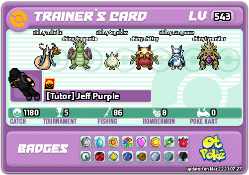 [Tutor] Jeff Purple Card otPokemon.com