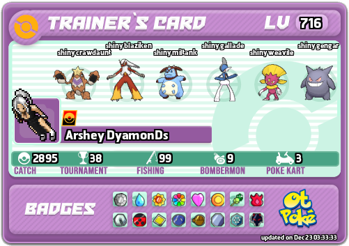 Arshey DyamonDs Card otPokemon.com