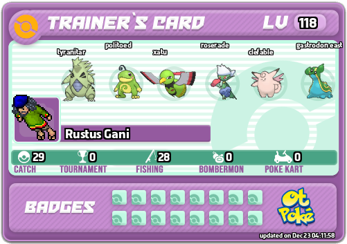 Rustus Gani Card otPokemon.com