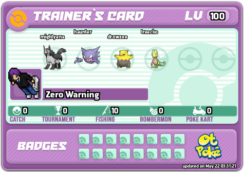 Zero Warning Card otPokemon.com