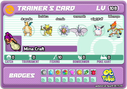 Mina Craft Card otPokemon.com