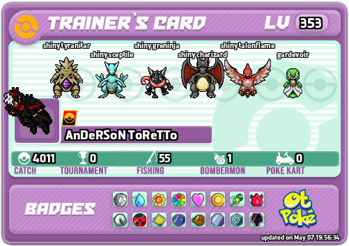 AnDeRSoN ToReTTo Card otPokemon.com