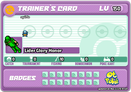 Lider Glory Honor Card otPokemon.com